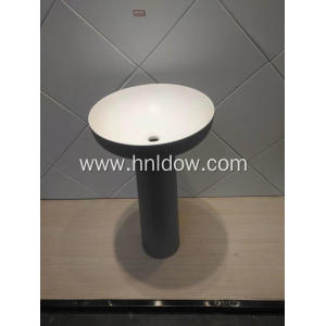 Pedestal black pure acrylic washbasin for hotel